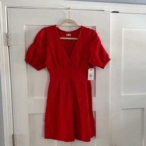 Billabong Spellbound Swim Cover Up Mini Dress, Red, M, NWT